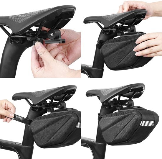 Zadeltas fiets – Click&Go systeem – Waterdicht – Compact – Zwart-Ilumina Benelux