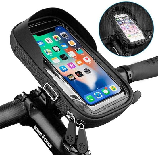 Telefoonhouder fiets – Waterdichte stuurtas – 4.7-6.7 inch – Geschikt voor iPhone 16/15/14 & Samsung – Zwart-Ilumina Benelux