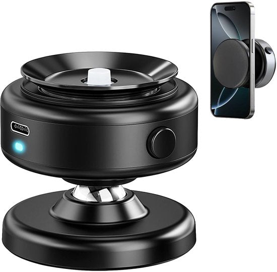 Telefoonhouder auto – Magnetisch vacuüm met zuignap – Verstelbaar – Geschikt voor iPhone & Android – Zwart-Ilumina Benelux