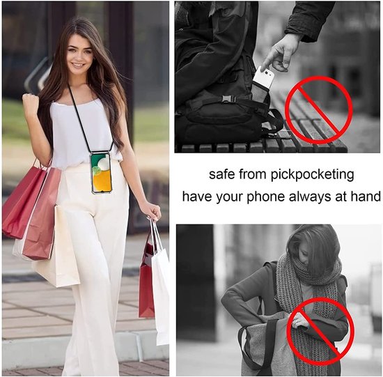 Samsung Galaxy A13 5G Hoesjes – Transparante Backcover met Koord – Schokbestendig – Doorzichtig