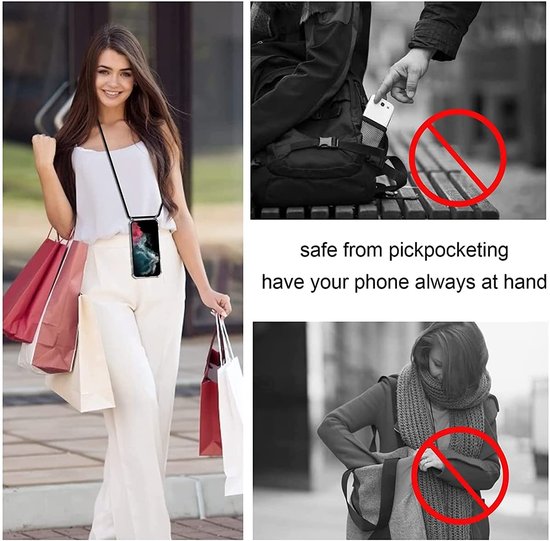 Telefoonhoesje Geschikt voor: Samsung Galaxy S10 Plus Hoesje met koord - Anti Shock - Draagriem voor Schouder / Nek - Schouder tas