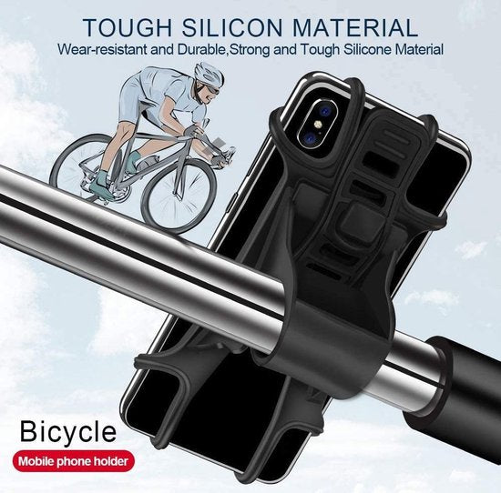 Telefoonhouder fiets – Universeel 4-6.5 inch – Stevige klem – Anti-slip – Zwart-Ilumina Benelux
