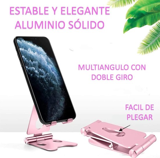 Tablethouder bureau – Vouwbare standaard – Universeel voor tablet & telefoon – Antislip – Roze-Ilumina Benelux