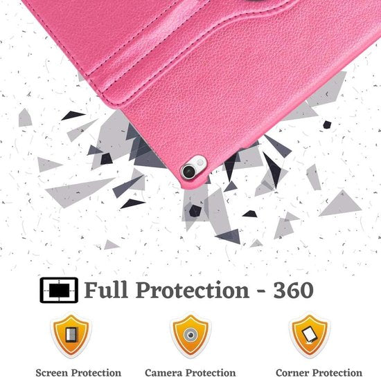 Tablethoes – Geschikt voor iPad Mini 4 / Mini 5 2019 7,9 inch – 360° draaibaar – Standfunctie – Roze-Ilumina Benelux