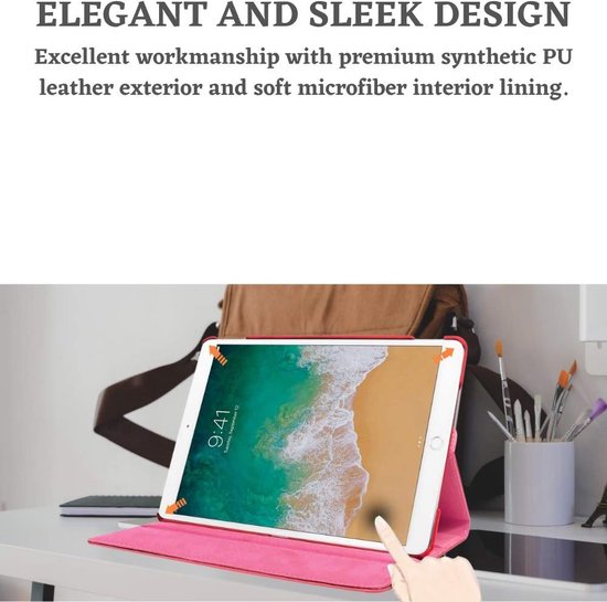 Tablethoes – Geschikt voor iPad Mini 4 / Mini 5 2019 7,9 inch – 360° draaibaar – Standfunctie – Roze-Ilumina Benelux