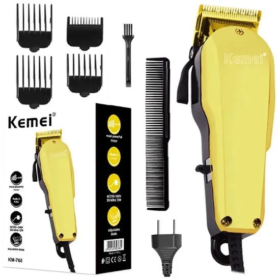 Kemei KM-768 Professionele Tondeuse – 12W Haartrimmer – Verstelbare Snijlengte – 4 Opzetkammen – Heren Tondeuse Voor Thuisgebruik-Ilumina Benelux