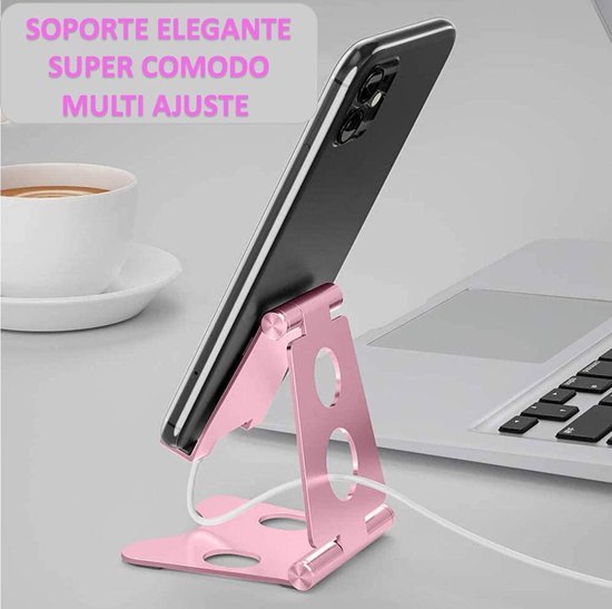 Tablethouder bureau – Vouwbare standaard – Universele tablet & telefoon steun – Antislip – Roze