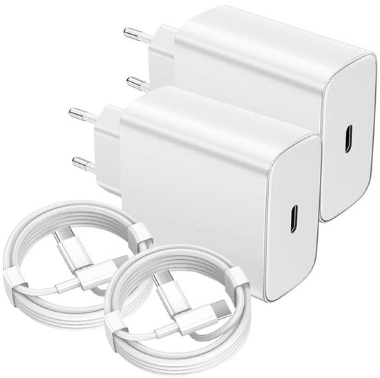 USB-C Oplader – 45W Snellader + USB-C Kabel 1,5m 2-Pack – Geschikt voor iPhone 15/16 & Samsung Galaxy S21-S25-Oplader-Ilumina Benelux
