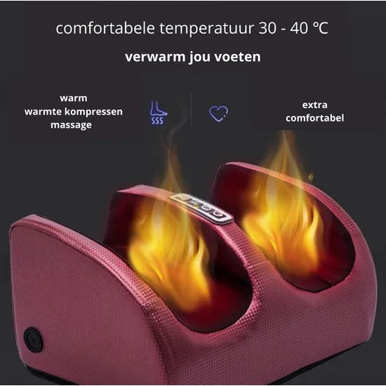 Voetmassage Apparaat – 12 Massageballen – Warmtefunctie – Bloedsomloop – Elektrische Voetmassager-Ilumina Benelux