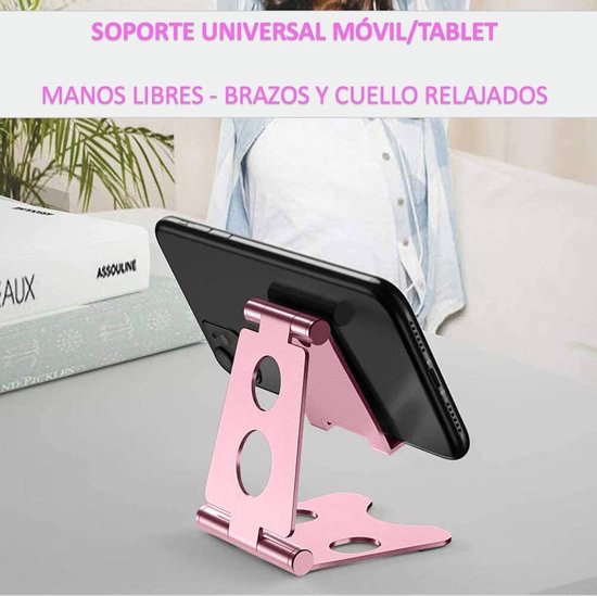 Tablethouder bureau – Vouwbare standaard – Universele tablet & telefoon steun – Antislip – Roze