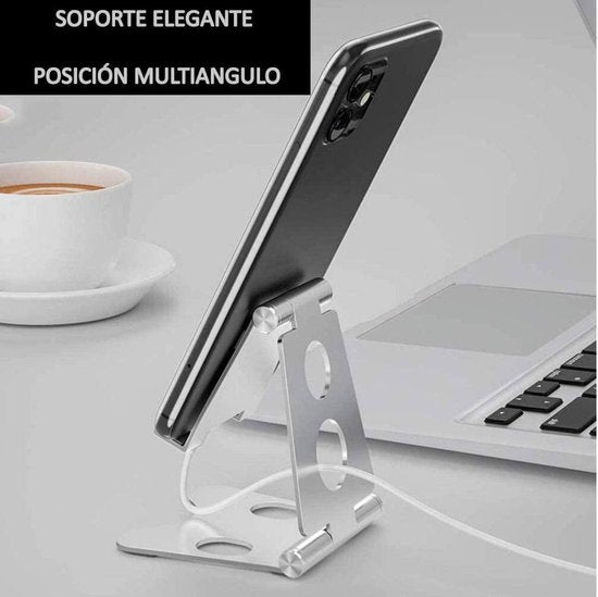 Tablethouder bureau – Vouwbare standaard voor tablet & telefoon – Universeel – Antislip – Zilver-Ilumina Benelux
