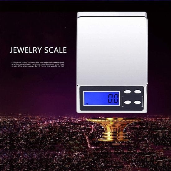 Precisieweegschaal keuken – 0,01g tot 200g – Pocketformaat – RVS weegplatform – Backlit LCD – Inclusief AAA batterijen-Ilumina Benelux