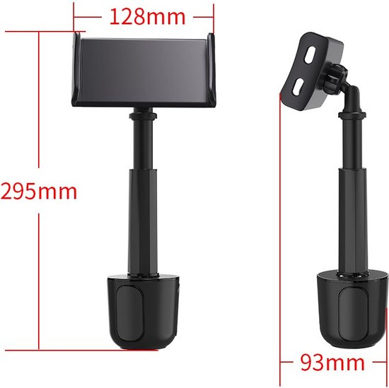 Tablet en Smartphonehouder Auto – Verstelbare Bekerhouder Telefoonhouder – 360° Draaibare iPad Houder – Geschikt voor iPad, Samsung Galaxy, iPhone – Voor Auto & Vrachtwagen