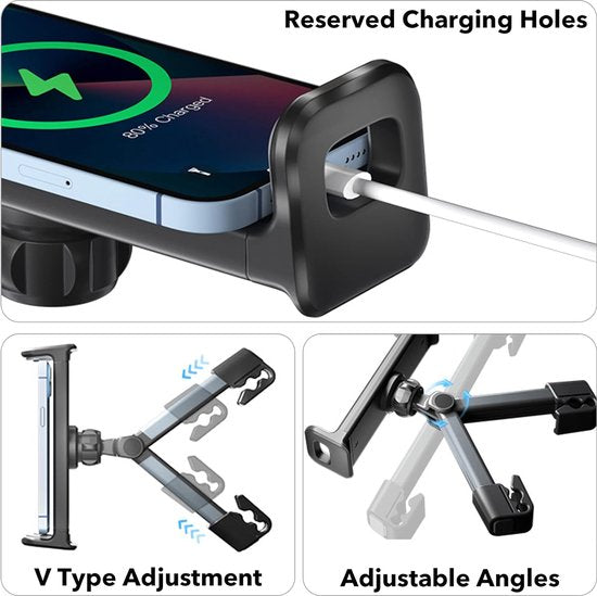 Tablethouder voor achterbank in de auto - Verstelbare Hoofdsteun Houder voor 4,4 tot 11 inch Tablets