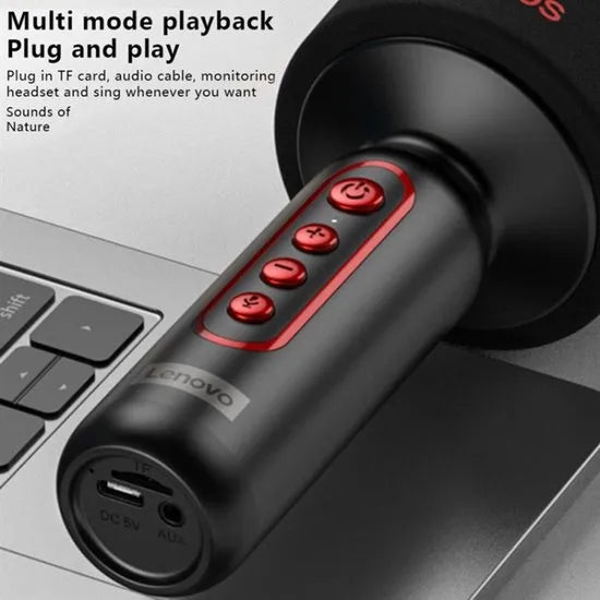 Lenovo ThinkPlus M1 Draadloze Karaoke Microfoon met Bluetooth Speaker – Zwart-Ilumina Benelux