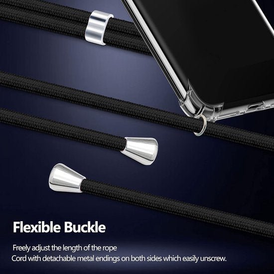 iPhone 14 Pro Max Hoesjes – Siliconen Backcover met Koord – Schokbestendige Stootrand – Transparant-Ilumina Benelux