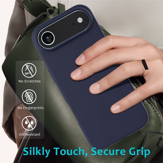 iPhone Air Hoesjes – Liquid Siliconen Backcover – Soft Touch – Inclusief 2x Screenprotector – Middernachtblauw-Ilumina Benelux