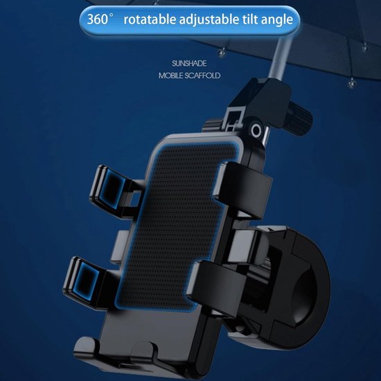 Telefoonhouder fiets – 360° draaibaar – Geschikt voor scooter en motor – Universele smartphonehouder – Zwart-Ilumina Benelux