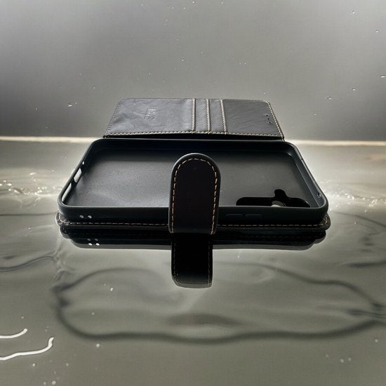 Samsung Galaxy S22 Hoesjes – Bookcase Portemonnee Hoes – Magneetsluiting – Pasjeshouder – Zwart