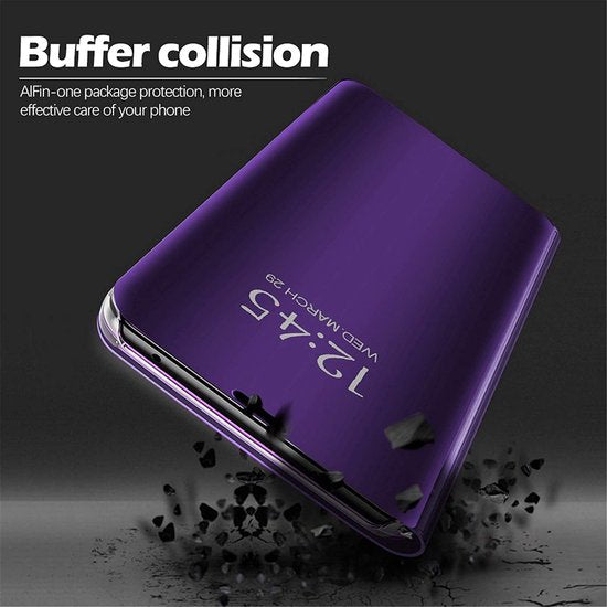 Clear View Spiegel hoesje Geschikt voor: Samsung Galaxy A12 5G - Paars