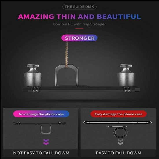 Motorola Moto G8 Power Hoesjes – Anti-Shock Hybride Backcover – Ringhouder – Armor Case – Goud-Ilumina Benelux