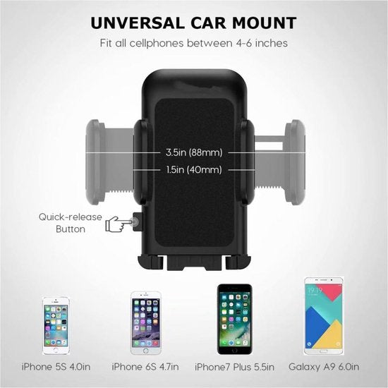 Telefoonhouder auto – Verstelbaar – Lange arm – Universeel voor alle merken – Zwart-Ilumina Benelux