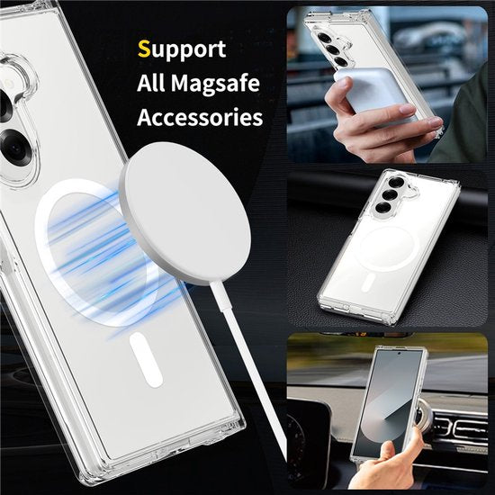 Samsung Galaxy Z Fold 7 Hoesjes – Transparante TPU Backcover – MagSafe Compatibel – Schokbestendig – Dun & Flexibel-Ilumina Benelux