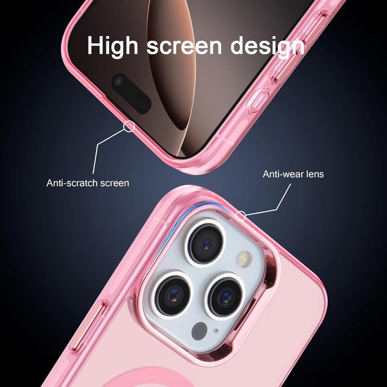 iPhone 16 Pro Max Hoesjes – Magnetische Backcover – MagSafe Compatibel – Slank & Schokbestendig – Roze-Ilumina Benelux