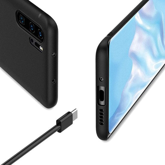 Huawei P30 Pro Hoesjes – Siliconen Backcover – Soft Grip – Zwart-Ilumina Benelux
