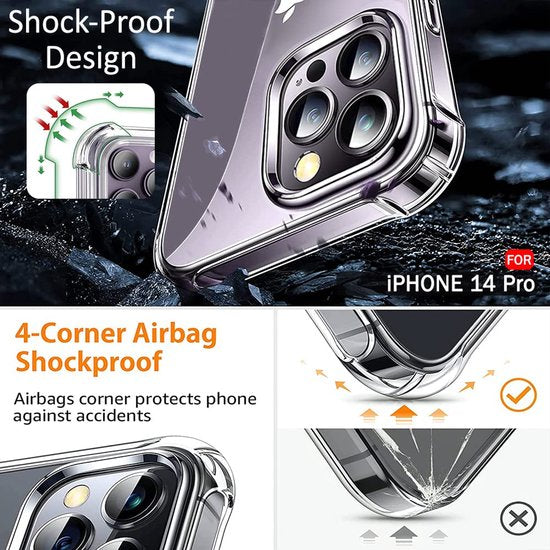 iPhone 14 Pro Hoesjes – Ultra-Hybrid Backcover – Schokbestendig – Crystal Clear – Transparant-Ilumina Benelux