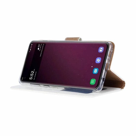 Samsung Galaxy S10E Hoesjes – Portemonnee Hoes – Pasjeshouder – Magneetsluiting – Wit-Ilumina Benelux