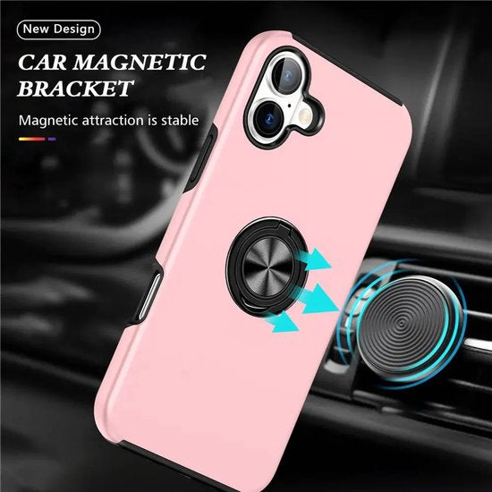 iPhone 16 Hoesjes – Schokbestendige Backcover – Inclusief Screenprotector Gehard Glas – Roze-Ilumina Benelux