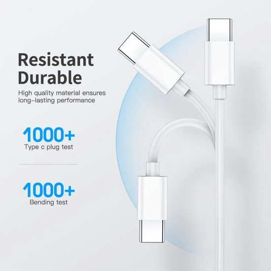 USB-C Oplader – 45W Snellader + 1m USB-C Kabel 100W – Geschikt voor iPad Air/Pro & Samsung Galaxy Tab-Oplader-Ilumina Benelux