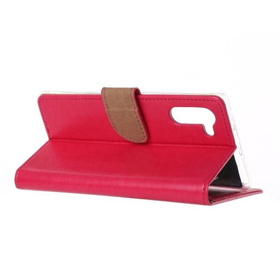hoesje Geschikt voor: Samsung Galaxy Note 10 Portemonnee Roze met 2x Glas Screenprotector