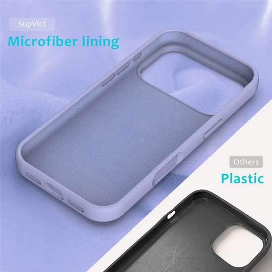 iPhone 17 Pro Max Hoesjes – Liquid Siliconen Backcover – Soft Touch – Incl. Screenprotector & Camera Lens Protector – Lila-Ilumina Benelux
