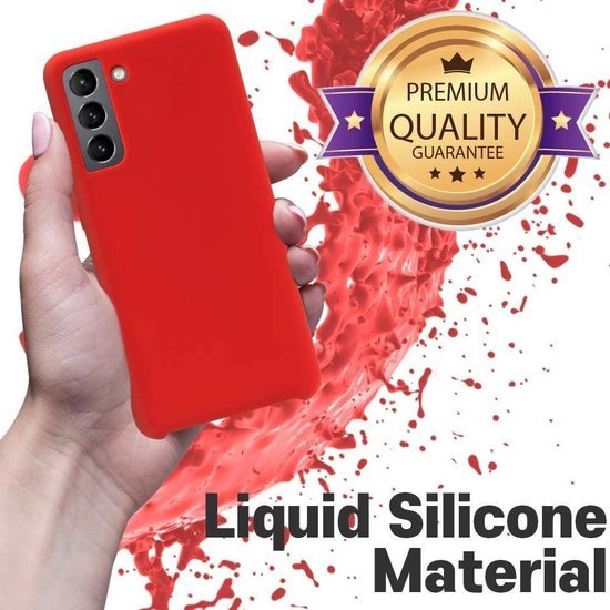 Samsung Galaxy S21 Plus Hoesjes – Liquid Siliconen Backcover – Soft Touch – Flexibel – Rood-Ilumina Benelux