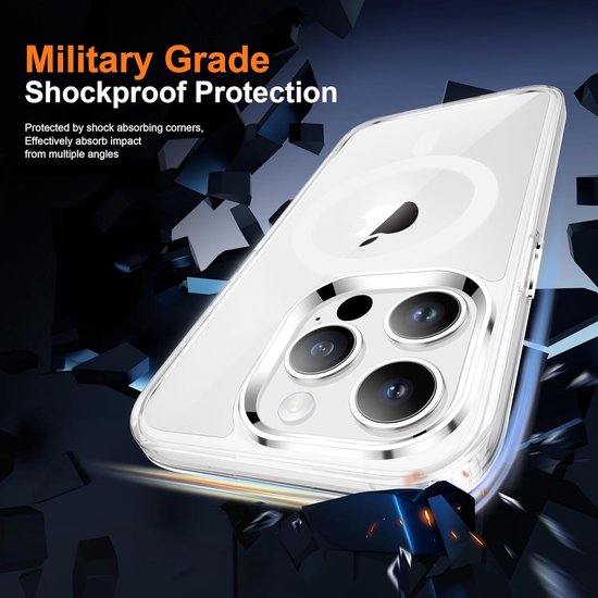 iPhone 13 Hoesjes – Anti-shock Backcover met MagSafe – Magnetische Pasjeshouder – Lichtroze-Ilumina Benelux