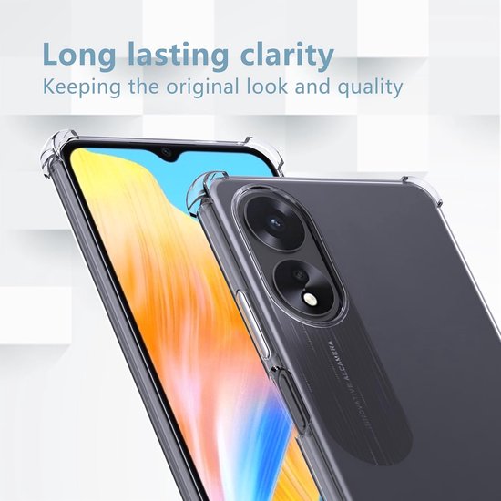 Oppo A38/A18 Hoesjes – Siliconen Backcover – Schokbestendig – Transparant – Incl. 3x Screenprotector-Ilumina Benelux