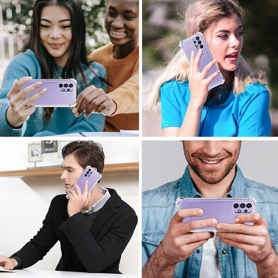 Samsung Galaxy A33 5G Hoesjes – Siliconen Backcover – Schokbestendig – 2x Screenprotector Gehard Glas – Transparant-Ilumina Benelux