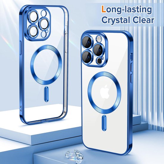 iPhone 14 Pro Hoesjes – Backcover – Camera Lens Protector – MagSafe compatibel – Blauw-Ilumina Benelux