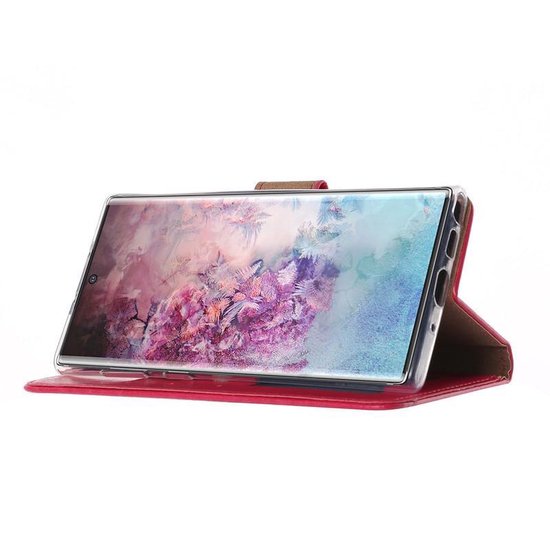 Samsung Galaxy Note 10 Hoesjes – Portemonnee Hoes – Pasjeshouder – 2x Gehard Glas Screenprotector – Roze-Ilumina Benelux