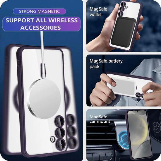 Hoesje Geschikt voor: Samsung Galaxy A36 Magsafe Compatible - Paars - Back Cover met ingebouwde Camera lens Protector