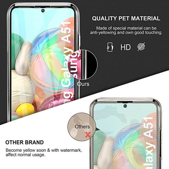 Samsung Galaxy A51 Hoesjes – Dubbelzijdig 360° Full Cover – Transparant – Beschermhoes – Helder Transparant-Ilumina Benelux