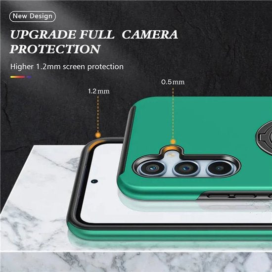 Samsung Galaxy A16 Hoesjes – Schokbestendige Backcover – Inclusief Gehard Glas Screenprotector – Groen-Ilumina Benelux