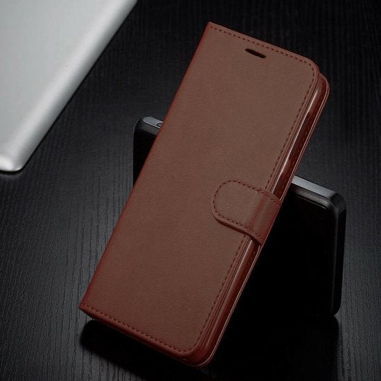 Motorola Moto C Plus Hoesjes – Portemonnee Hoes – Magneetsluiting – Pasjeshouder – Bruin-Ilumina Benelux