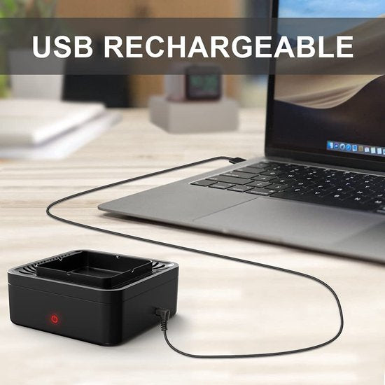 Rookloze asbak auto – USB oplaadbaar – Filter met ventilator – Voor binnen en buiten – Zwart-Accessoire voor sigaretten-Ilumina Benelux