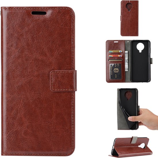 Nokia 5.3 Hoesjes – Bookcase Portemonnee – Pasjeshouder – 2x Screenprotector – Bruin-Ilumina Benelux