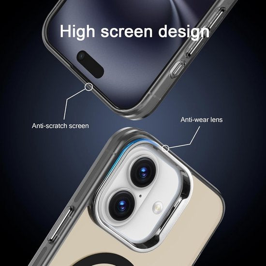 iPhone 16 Plus Hoesjes – Magnetische Backcover – MagSafe Compatibel – Slank & Schokbestendig – Zwart-Ilumina Benelux