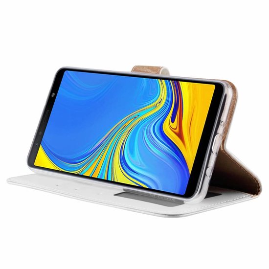 Samsung Galaxy A9 2018 Hoesjes – Bookcase Portemonnee Hoes – Pasjeshouder – Magneetsluiting – Wit-Ilumina Benelux