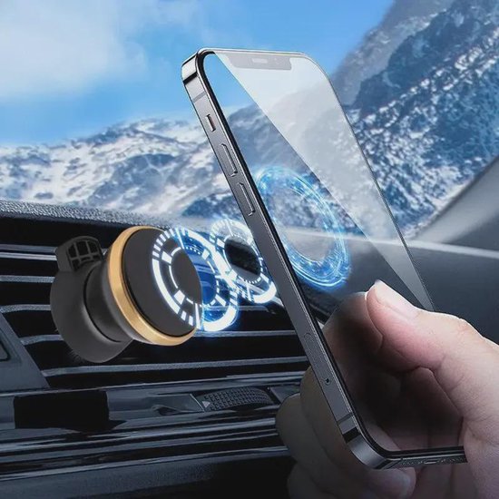 Telefoonhouder auto – Magnetisch – Ventilatierooster montage – Sterke magneet – Zwart-Telefoonhouders-Ilumina Benelux